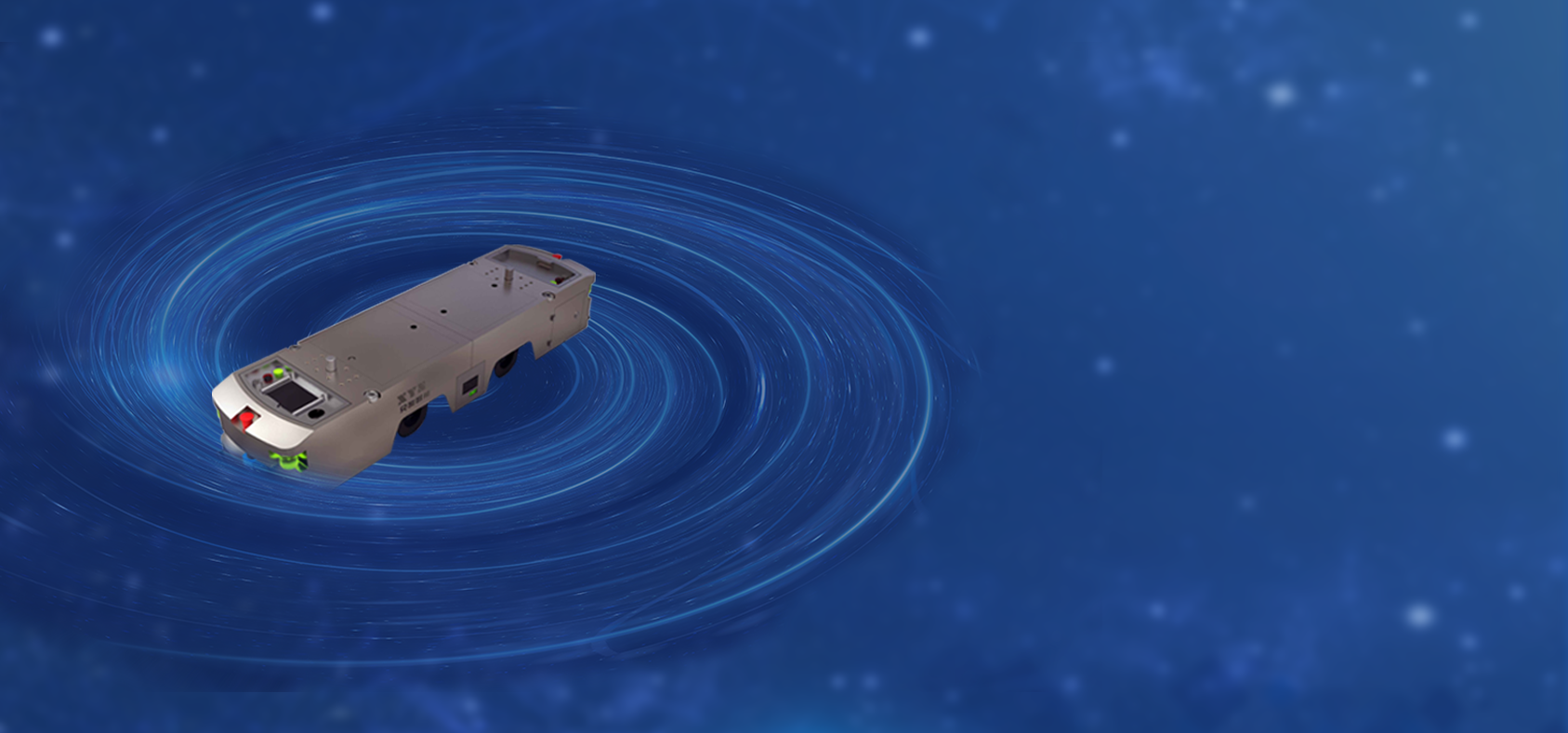 The two-way latent AGV, with a lower body, can automatically book and unhook the  hopper car at the bottom of the topper car. 